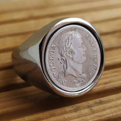 Franc Napoléon Bague Napoleon Argent Bague Chevalière Véritable