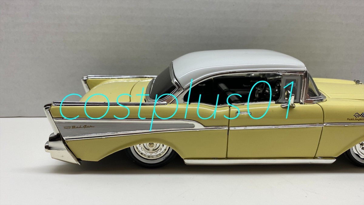 【廃番】1957 Chevy Bel Air クリーム Jada 1/24 JADA SHOWROOM FLOOR 1957 BEL AIR 1:24 YELLOW WITH WHITE TOP | eBay