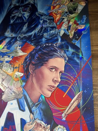 Star Wars “The Saga Continues” Foil Art Print Poster By Martin Ansin Empire X450 - Picture 10 of 22