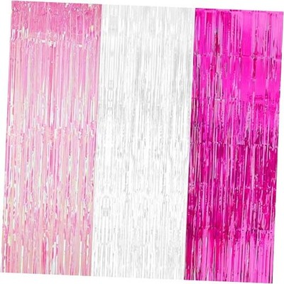 , Xtralarge White and Pink Streamers - 8x3.25 Feet, Pack of 3 | Pink Light Pink