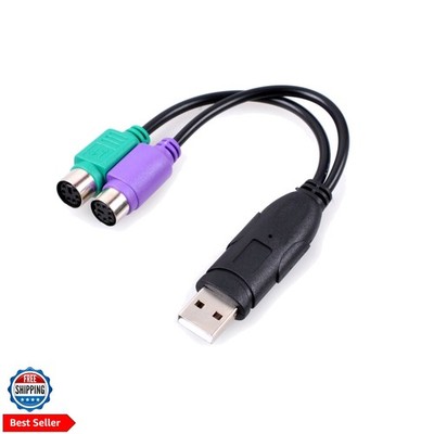 PS/2 to USB Adapter Converter for PS2 Keyboard Mouse, USB to Dual PS/2 Cables...
