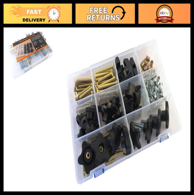 129PC T Track Hardware Kit - 5/16'' T-Bolts, Knobs, Threaded Inserts, Jig Fixture