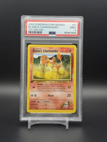 2000 POKEMON GYM CHALLENGE 1ST ED #60 BLAINE'S CHARMANDER PSA 9 (GEM MINT)
