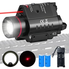 Predator Red Laser Dot Sight LED Flashlight Light 20 mm Picatinny Rail Mount US