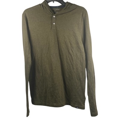 Threads 4 Thought Hoodie Mens Size S Pullover Button Neck Long Sleeve Casual
