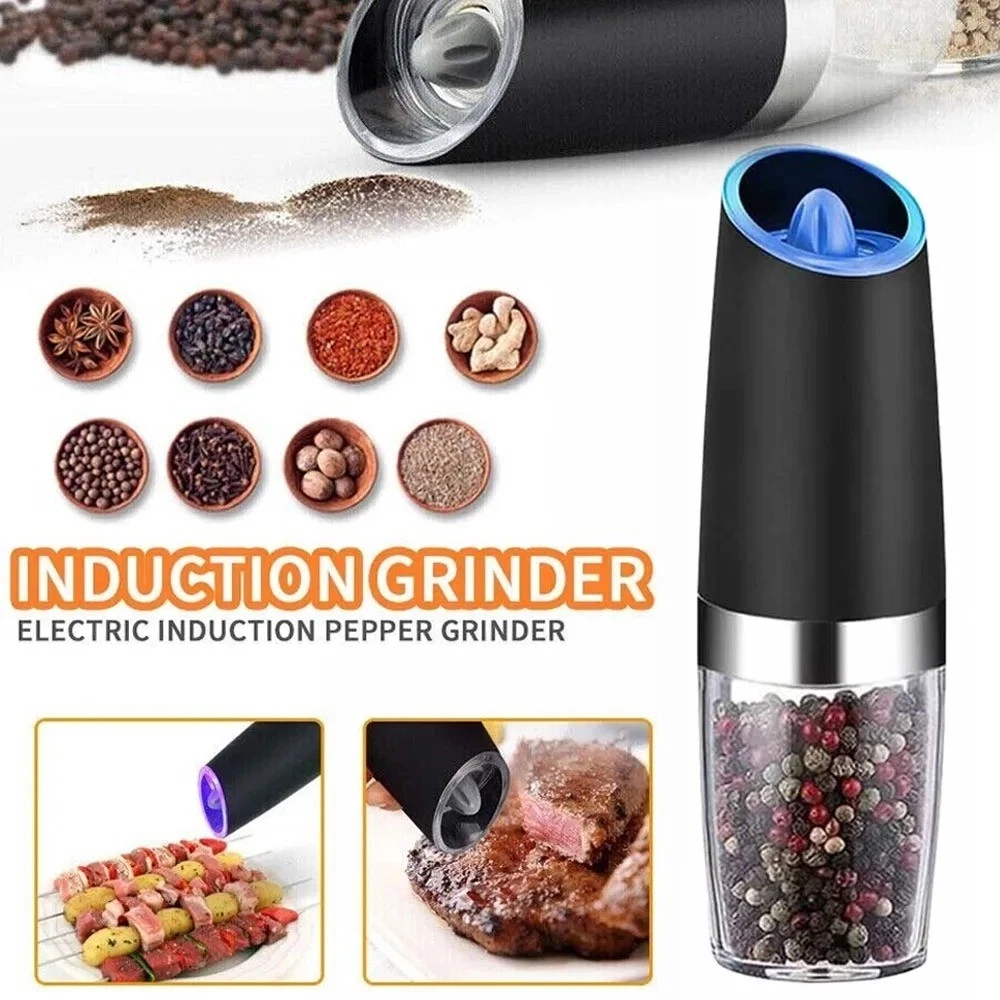 Gravity Electric Pepper & Salt Grinder Mill Adjustable Coarseness | Battery