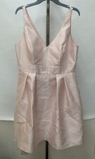 Alfred Sung Sleeveless Knee Length V-Neck Cocktail Dress in Blush Size 16 (D768)