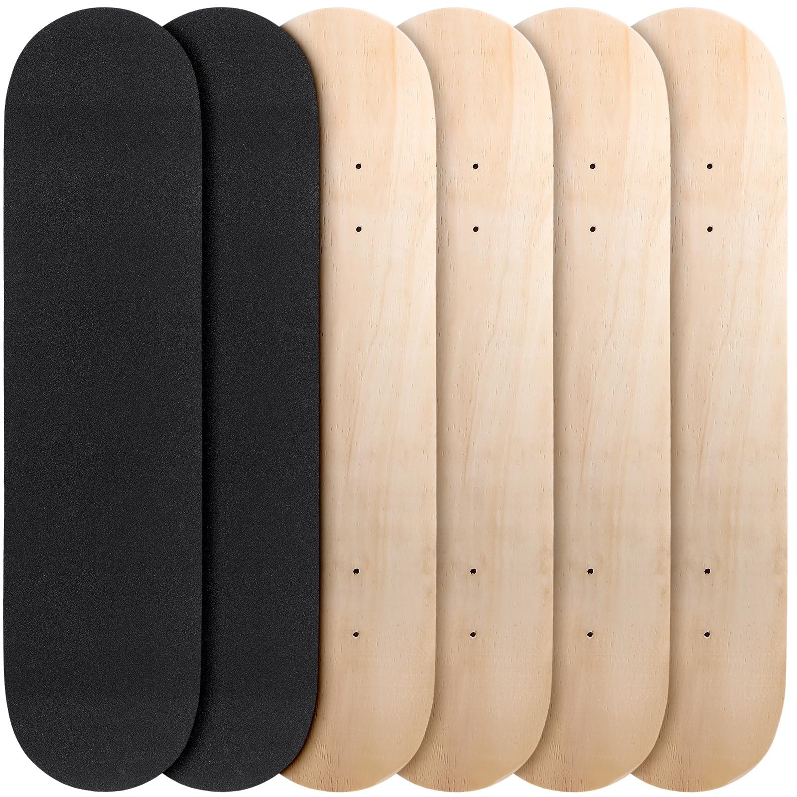 6 Pcs Blank Skateboard Decks for Art Painting 32 x 8 Inches, Wood Skateboard ...