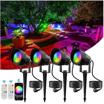 Gartenbeleuchtung RGB 4er Set  mit Fernbedienung & App Steuerung
