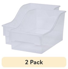 2 Pack Large Plastic Storage Bins MultiPurpose Transparent Container for Kitchen