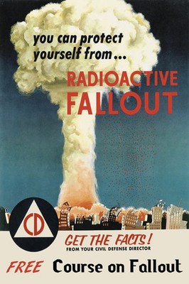 Vintage Cold War Civil Defense Nuclear Fallout Print Advertising 17x12