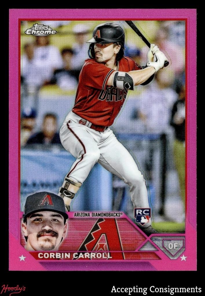 2023 Topps Chrome Pink Refractors #95 Corbin Carroll RC ROOKIE DIAMONDBACKS