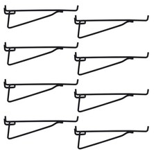 Pegboard Shelf Hooks 6 Inch Metal Utility Brackets 1/4 Inch Organizer 8 Pcs