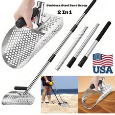 Sand Scoop for Metal Detecting Adjustable Long Handle Sand Shovel Metal Detector