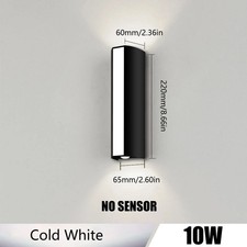 Modern LED Up Down Outdoor Wall Lights 10W Waterproof Garden Lights Black