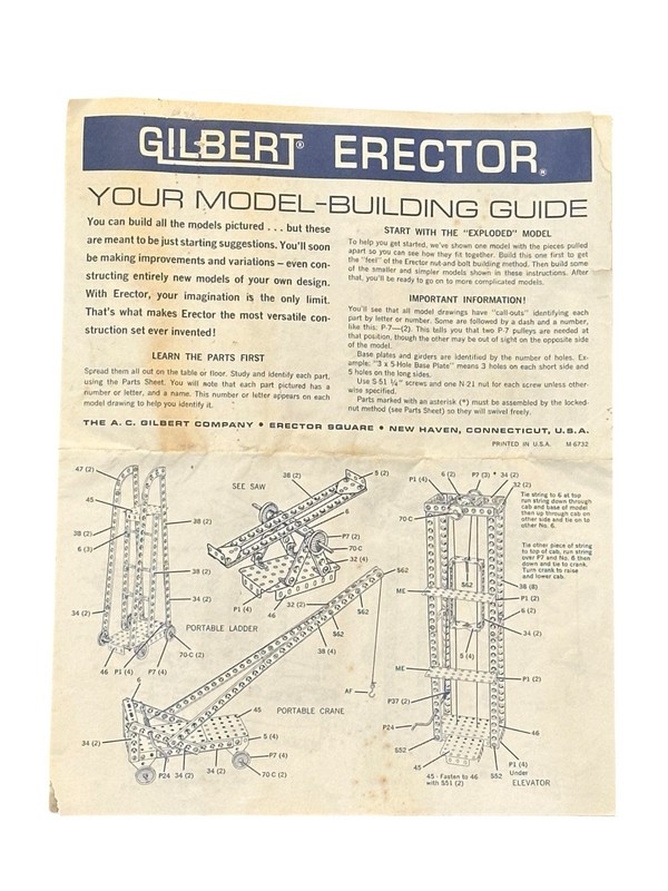 American Flyer Erector Rare 1950s Model Building Guide Gilbert