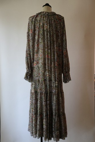 Free People Blue Floral Chiffon Cottagecore Prairie Boho Long Maxi Dress Women L - Picture 23 of 24