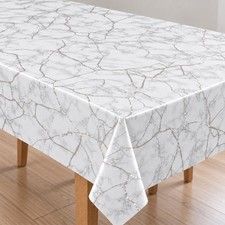 PVC Tischdecke MARMOR WEISS SILBER Meterware Wachstuch Breite & L&auml;nge w&auml;hlbar