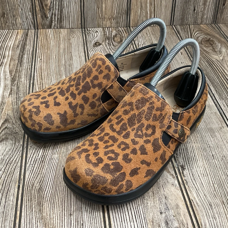 Женские замшевые сабо Alegria Kara с леопардовым принтом комфортные без шнуровки размер 36-6/6,5 - Изображение 4 из 4