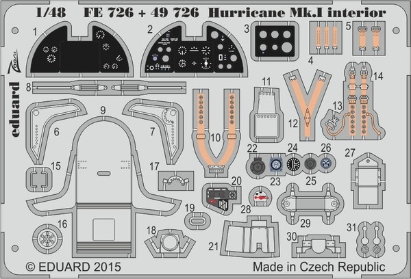 Eduard Accessories Fe726 - 1:48 Hurricane Mk.I Interior S.A. 1/48 For Airfix Neu-image