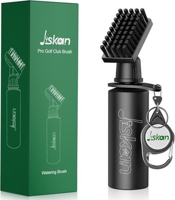 Pro Golf Club Brush Cleaner with Retainer Clip and Squeeze Water Bottle 7.5 Inch