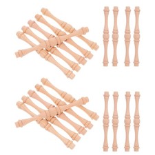  25 Pcs Chair Spindle Replacement Balusters for Indoor Stairs Wood