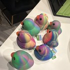 LOT OF 7  Squeezy Peeps Multicolor Duck Squeezable Rubber Squeeze Toy UNUSED — photo 4