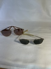 2 PAIR VINTAGE AVIATOR GLASSES, ONE AMBER AND ONE GRAY