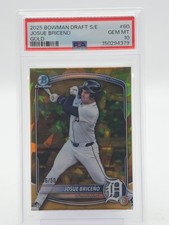 JOSUE BRICENO 2025 BOWMAN DRAFT GOLD SAPPHIRE /50 #BDC-60 TIGERS PSA 10 Q3098