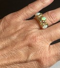 Vintage 14k Gold Australian Opal And Emerald Ring — photo 1