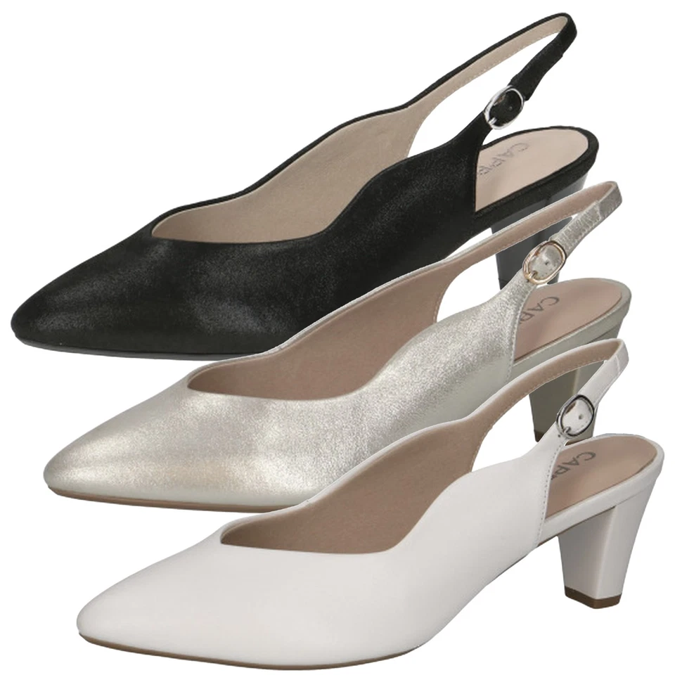 Caprice Femmes Slingpumps Cuir Pumps Boucle Slingback 9-29603-44 - Photo 1/1