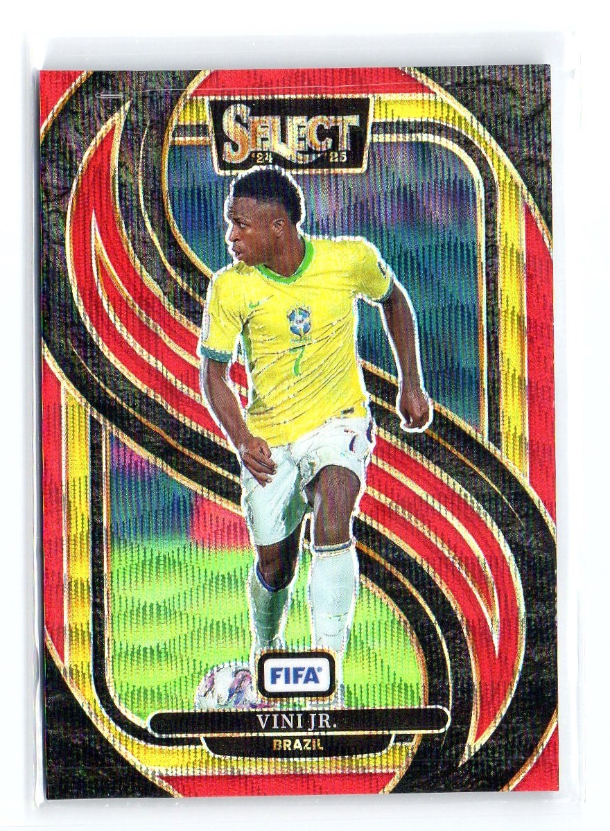 2024-25 Panini Select FIFA Vini Jr Vinicius Junior Red Wave Prizm