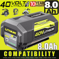 40V 8.0Ah Battery for Ryobi 40 Volt Lithium OP4050 OP40602 OP40261 OP4060 OP4030