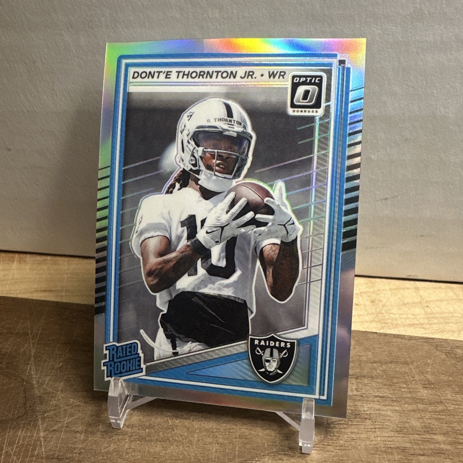 Dont'e Thornton Jr. 2025 Donruss Optic #279 RC Silver Prizm Holo Rated Rooke