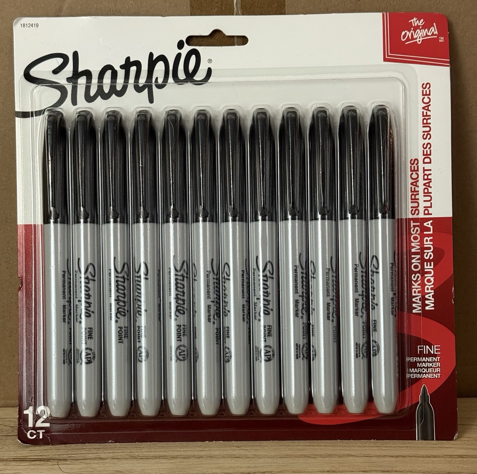 Sharpie Fine Point Permanent Markers, Black - 12 Count - A02