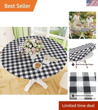 Classic Buffalo Plaid Waterproof Tablecloth for Dining Outdoor Use - 45''-56''