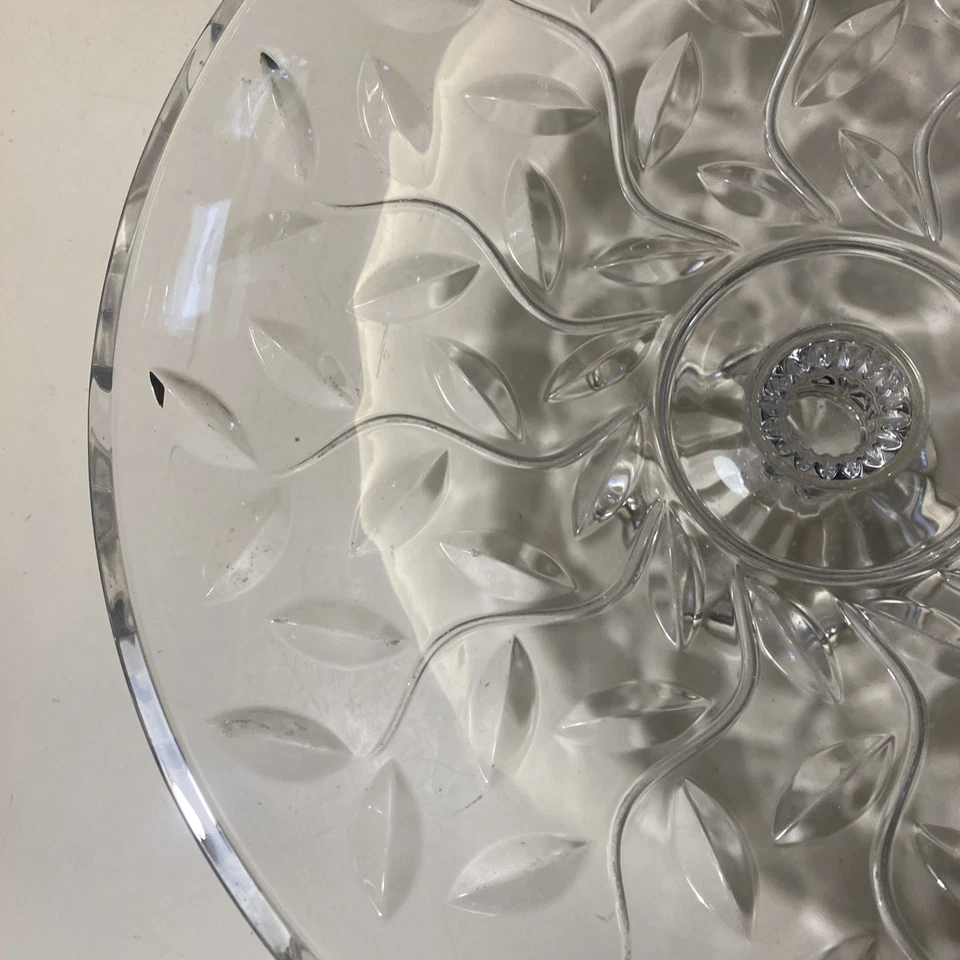 trés joli grand modèle de coupe à fruits ancienne en beau cristal taille vintage - Photo 4/4