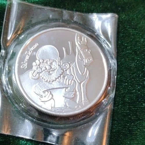 SilverTowne 1 oz .999  Rare Prospector and Donkey Fine Silver Round Sealed