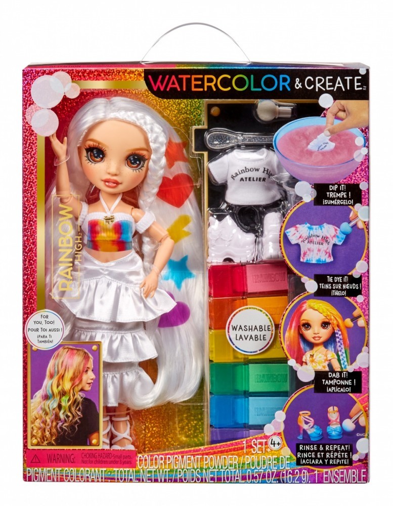 035051507598 Doll Rainbow High Watercolor and Create with brown eyes MGA 11590₽