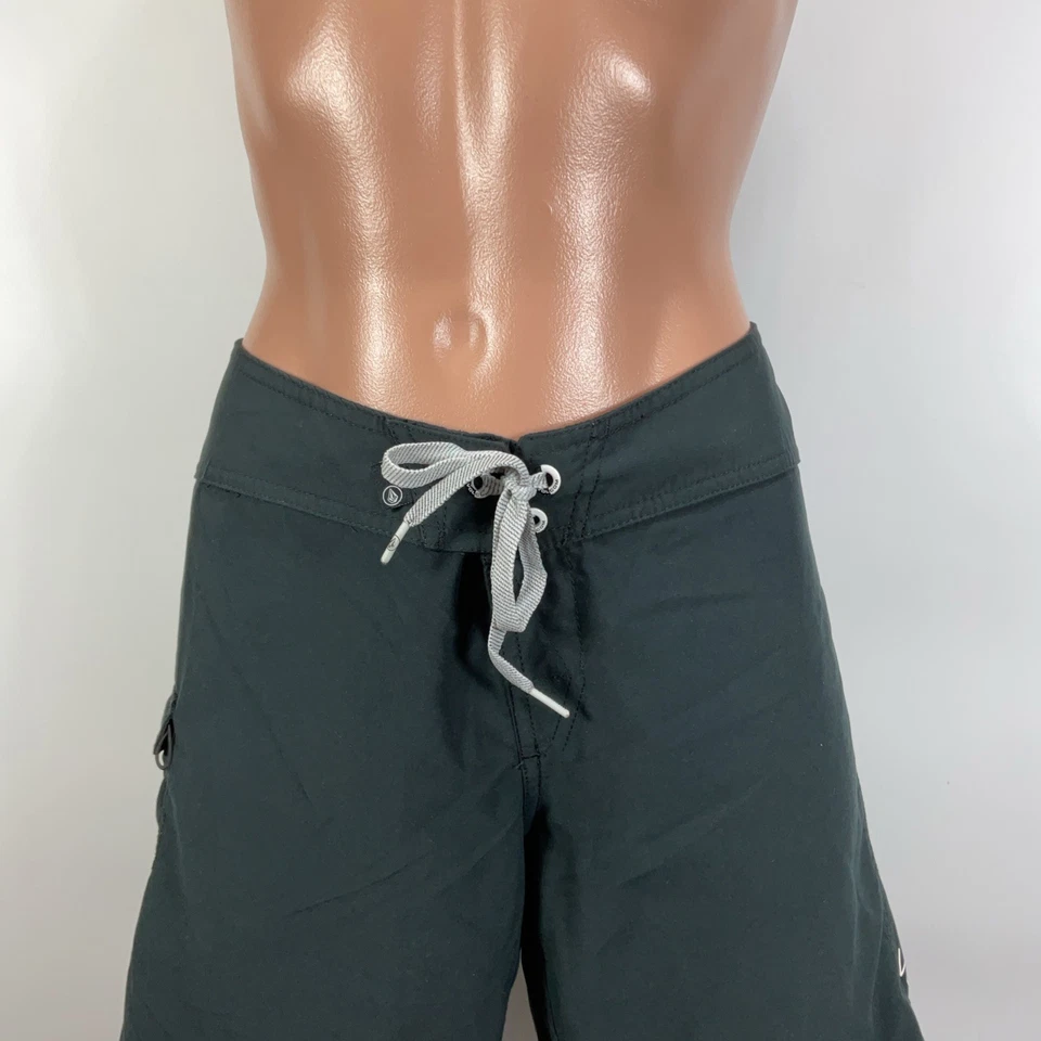 Y2K Volcom Women's Board Shorts Size 11 Black White Lace Up Boardshorts VTG - Image 4 of 4