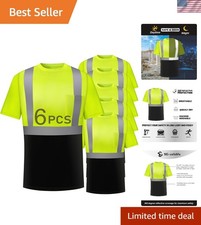 High Visibility Safety Shirts for Men Hi Vis Reflective Construction Work Shi...