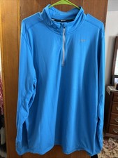 Nike Dri Fit Quarter Zip Long Sleeve Shirt Mens Xl Turquoise 