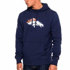 NFL Denver Broncos Mens Hoodie Sweatshirt Size L Blue Pullover Athletic Sports