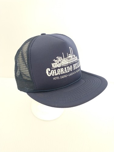 Cappello vintage anni 80 Colorado Belle Riverboat Casino Laughlin Nevada maglia snpback blu - Foto 2 di 12