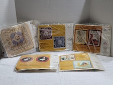 LOT OF 5 ASSORTED VINTAGE CREATIVE CIRCLE CROSS STITCH KITS 1621/1022/536/2309