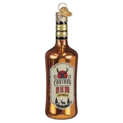 Old World Christmas RUM BOTTLE (32703) Glass Ornament w/ OWC Box