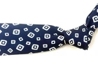 LNWOT Charles Tyrwhitt Made in Italy Navy Textured Tumbling White Cubes Silk Tie