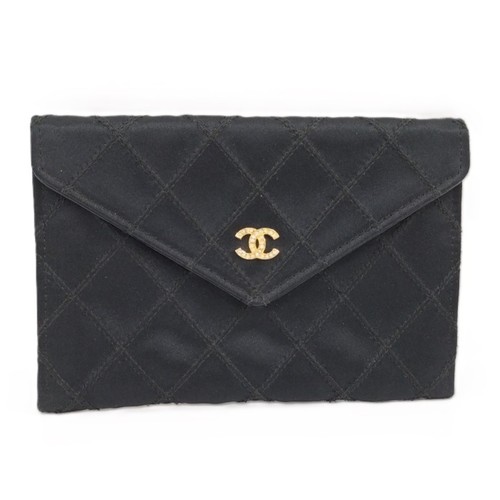 Chanel Kartenetui Bicolor Strass Satin