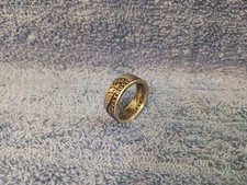 Handcrafted 1958 Franklin 90 silver half dollar coin ring  size 11 -1/2