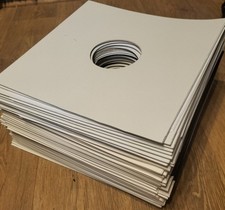 25 x White 12'' Card Record Sleeves + 25 x White & Black Paper Inner  Sleeves HQ
